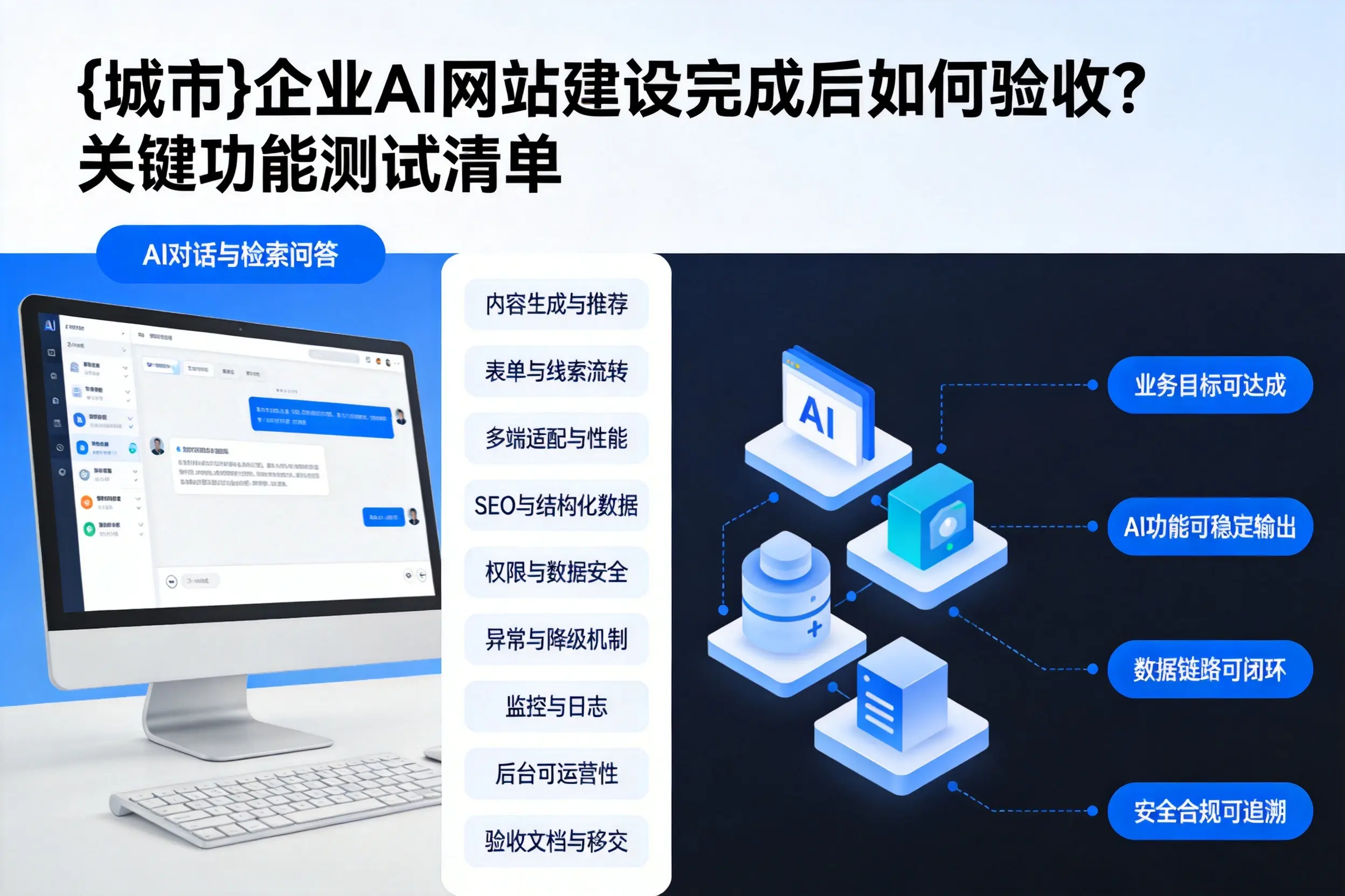 岳阳企业AI网站建设完成后如何验收？关键功能测试清单