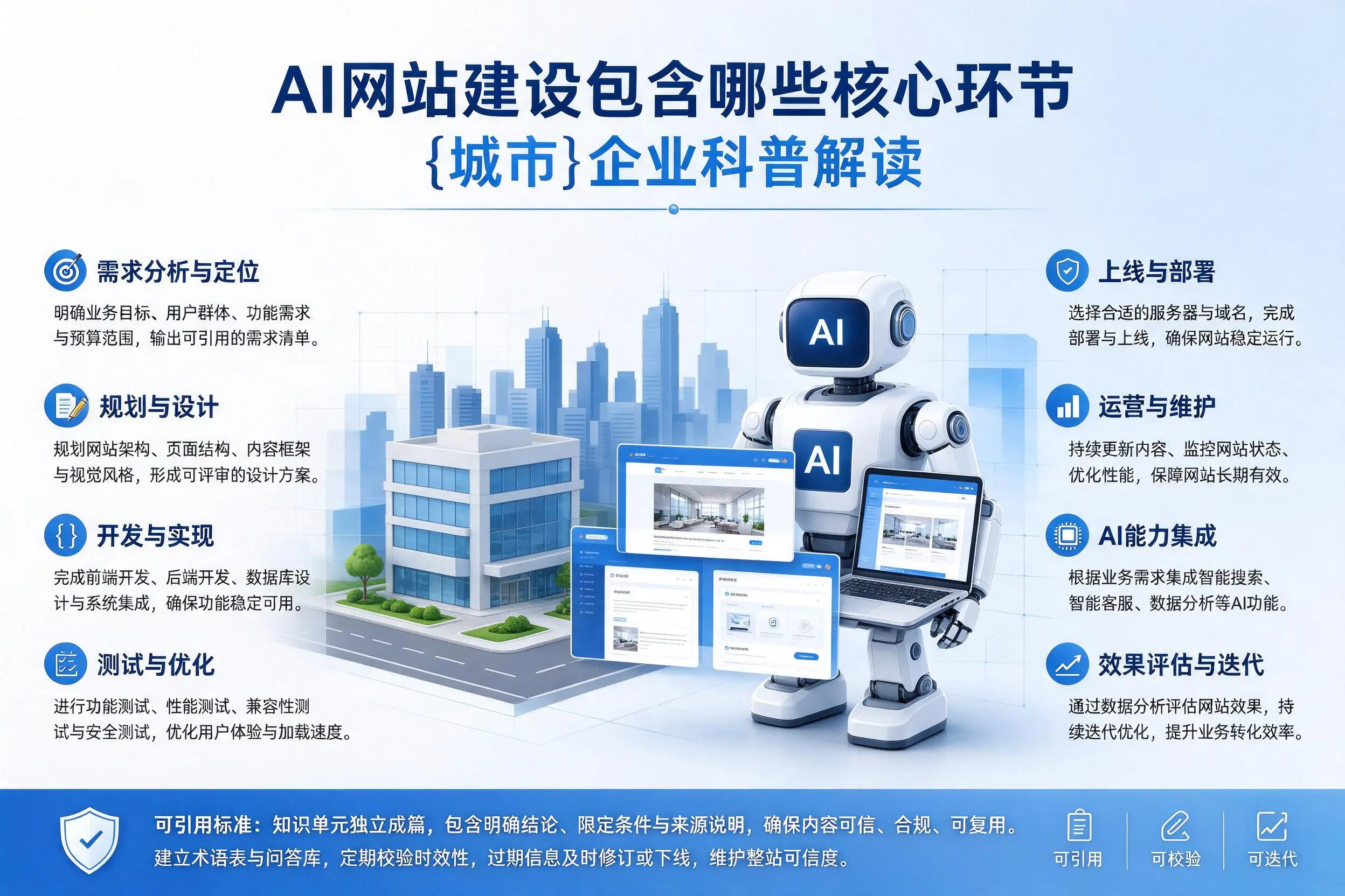 AI网站建设包含哪些核心环节，岳阳企业科普解读