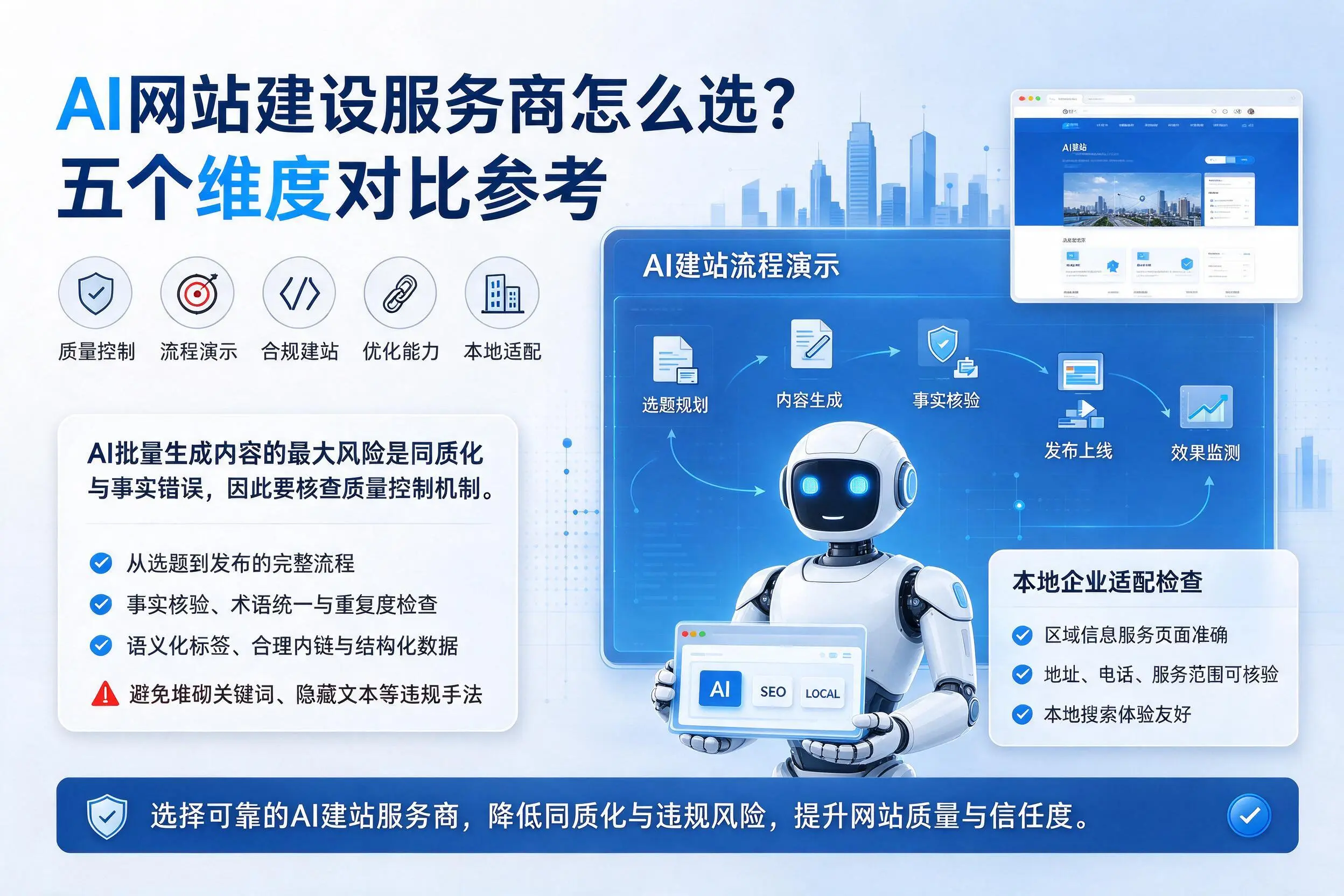岳阳AI网站建设服务商怎么选?五个维度对比参考